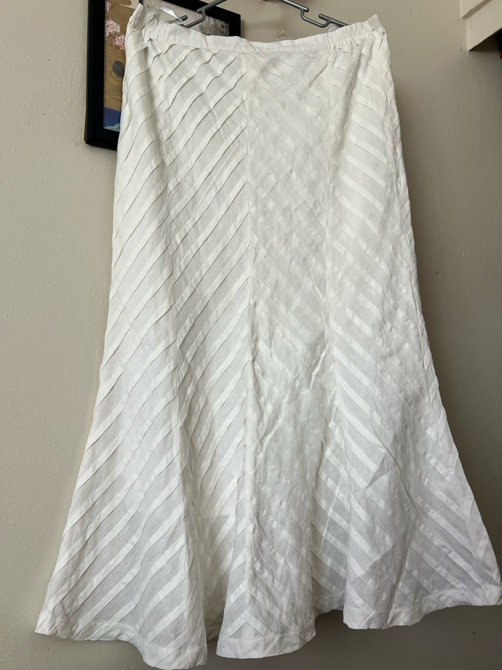 Classic White A-Line Stripe Detail Skirt